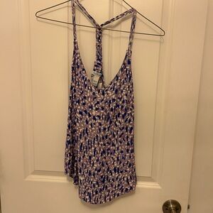 Stylish Blue and Cream Women's Top